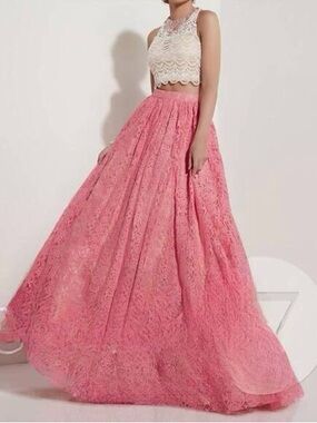 Studio 17 Pink Lace Full-Length Skirt